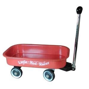 Vintage Hallmark Little Red Racer Wagon Christmas Décor 12.5" Metal Wagon